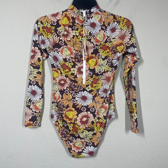Rhythm Free People Small Sun Dance Long Sleeves One Piece Rash Guard Long Sleeve - Picture 4 of 13